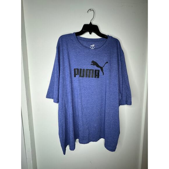 Puma Men's Short Sleeve Heather Tee T-Shirt Blue 4XL - Picture 1 of 5
